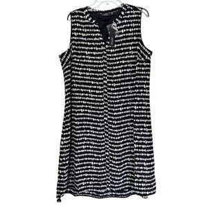 APT 9 Black‎ White Sleeveless Shift Dress Women 18W Office Church Summer New